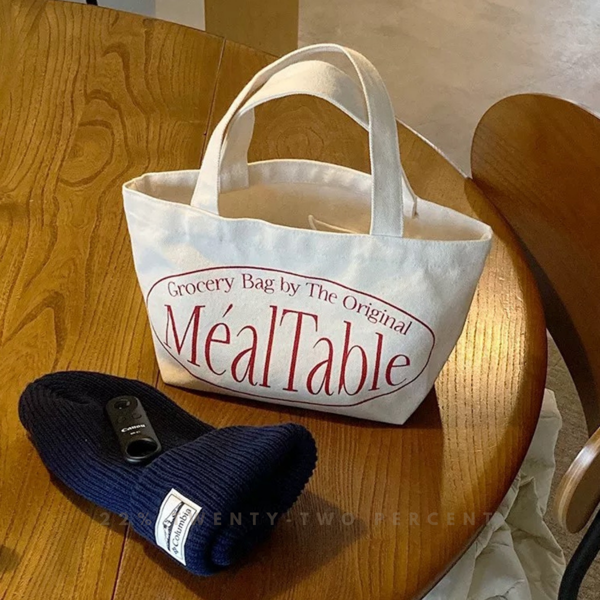 Retro Printed Small Canvas Handbag Carry-on Lunch Bag