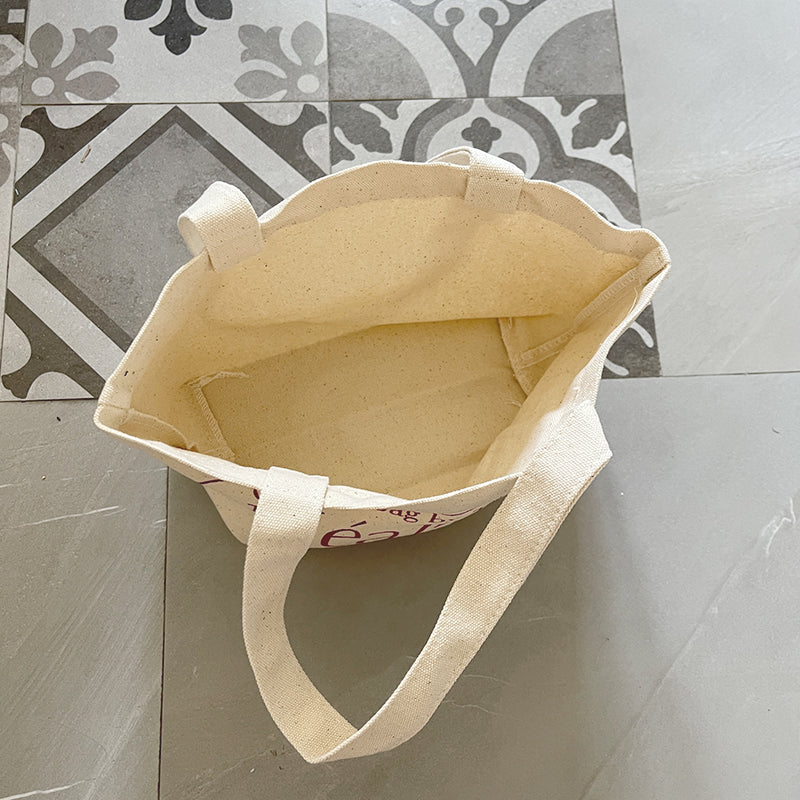 Retro Printed Small Canvas Handbag Carry-on Lunch Bag