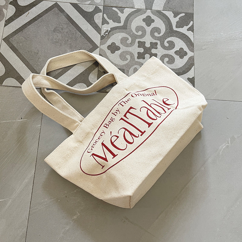 Retro Printed Small Canvas Handbag Carry-on Lunch Bag
