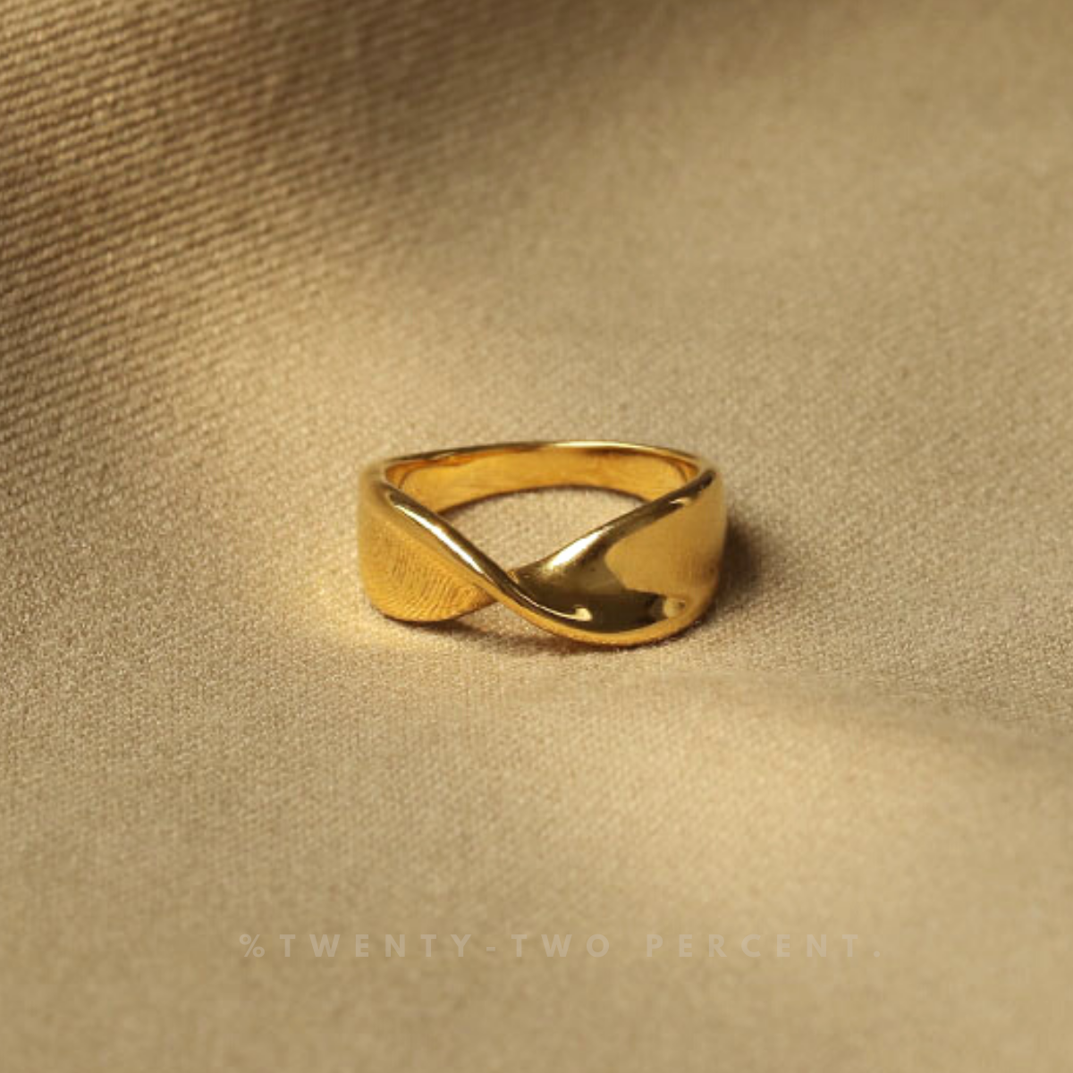 Twisted Minimalist Design Plated 18K Gold Ring
