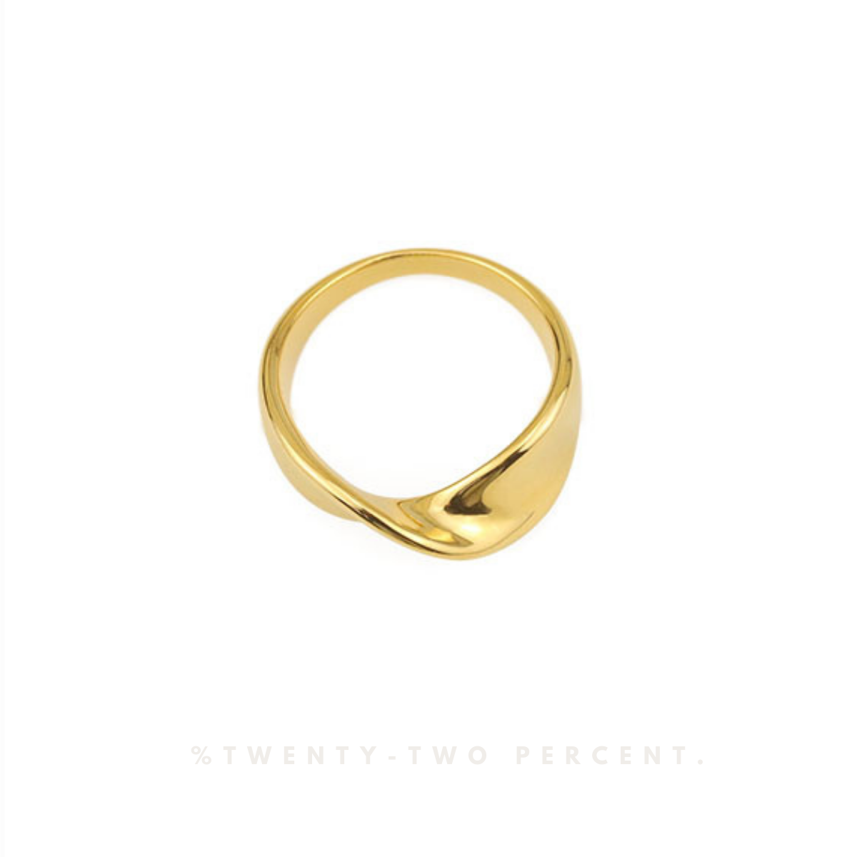 Twisted Minimalist Design Plated 18K Gold Ring