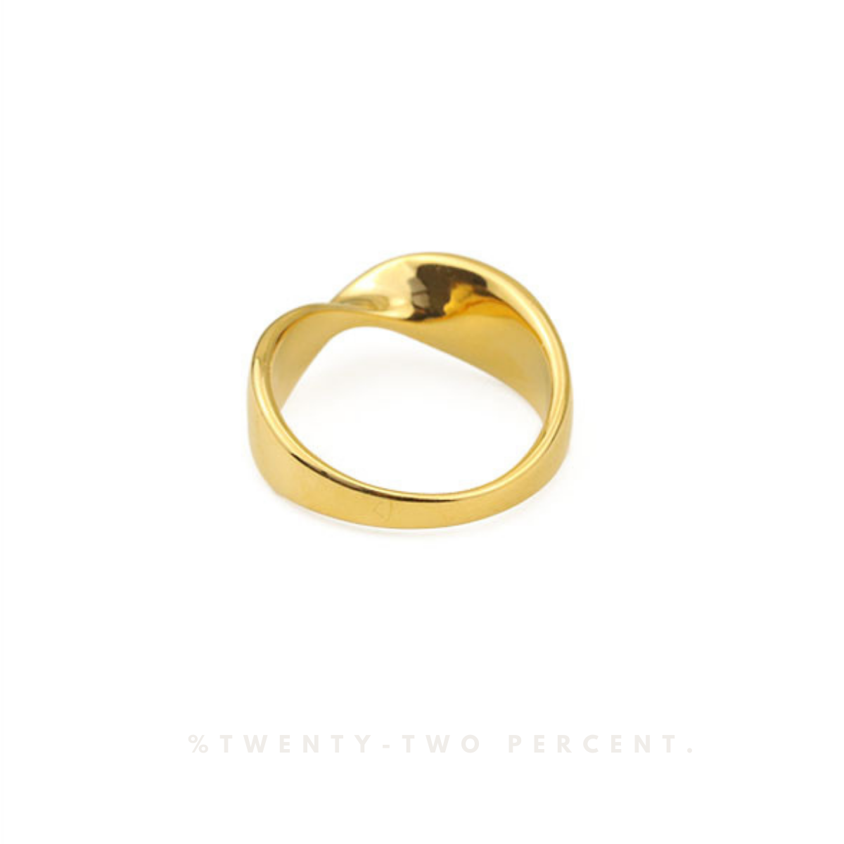 Twisted Minimalist Design Plated 18K Gold Ring