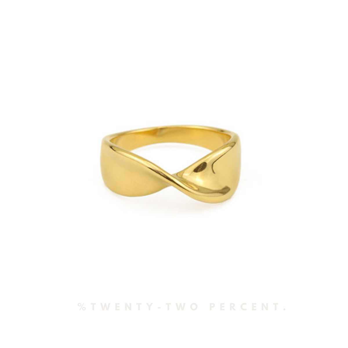 Twisted Minimalist Design Plated 18K Gold Ring
