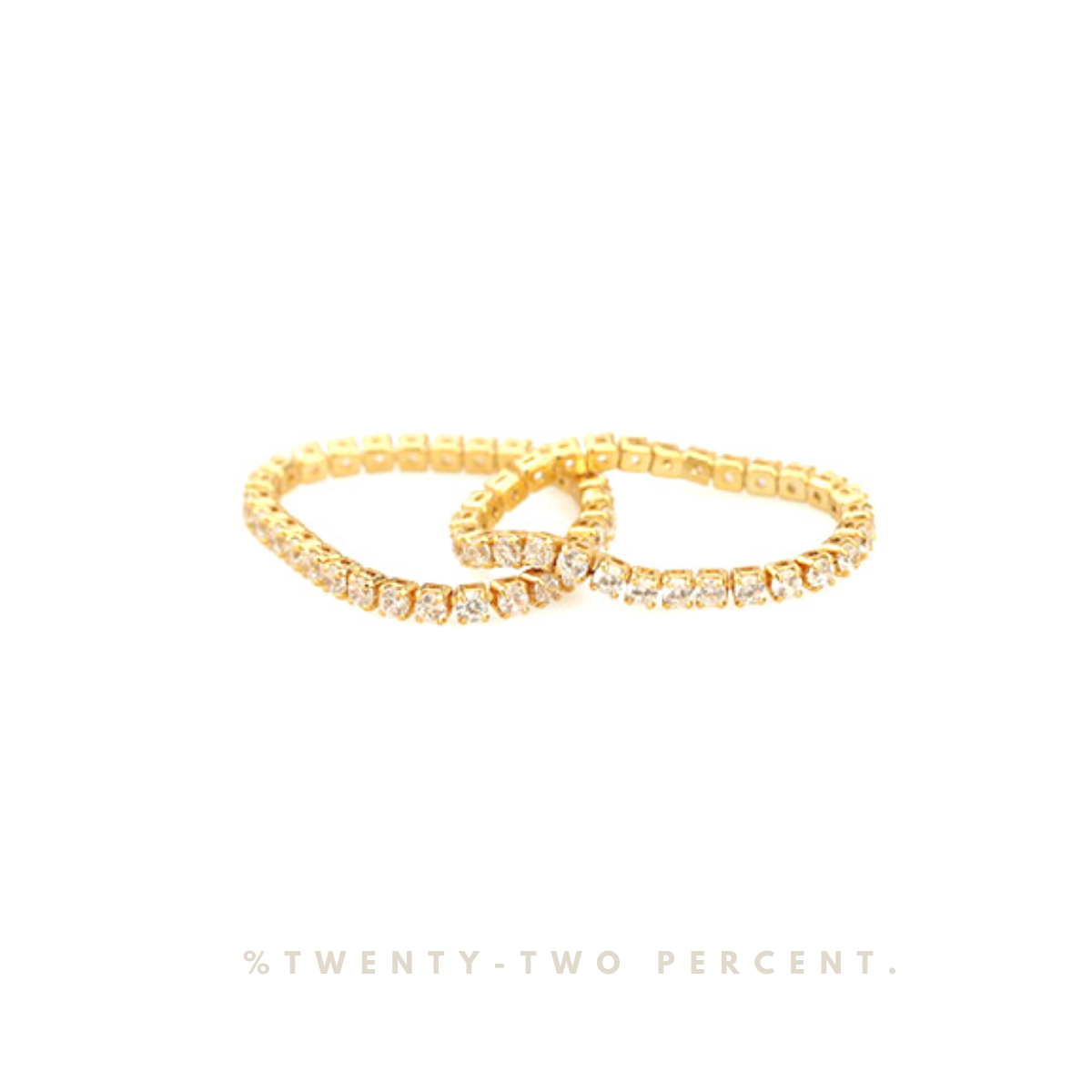 Zircon Stone Chain Plated 18k Gold Ring