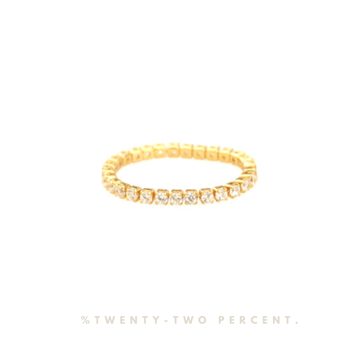 Zircon Stone Chain Plated 18k Gold Ring