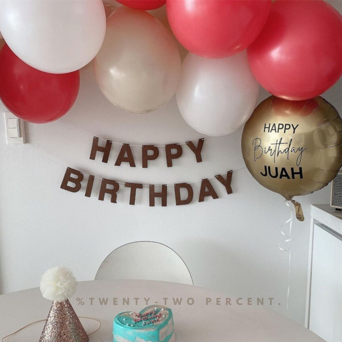 Coffee-colored Birthday Party Alphabet Flags