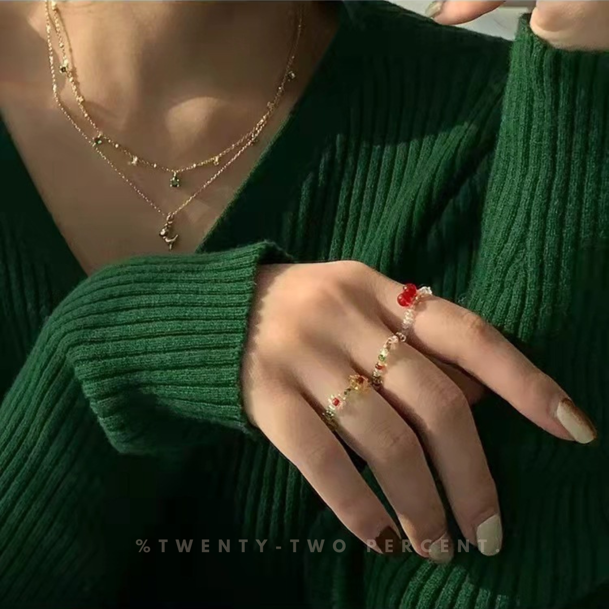 Christmas Colorful Cute Beaded Ring