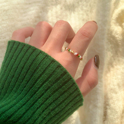 Christmas Colorful Cute Beaded Ring