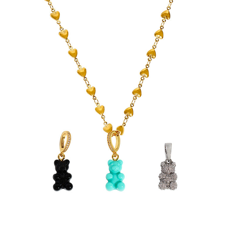 Rainbow Gummy Teddy Bear Versatile Necklace