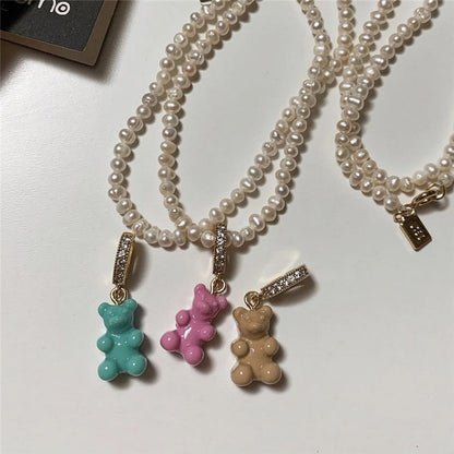 Rainbow Gummy Teddy Bear Versatile Necklace