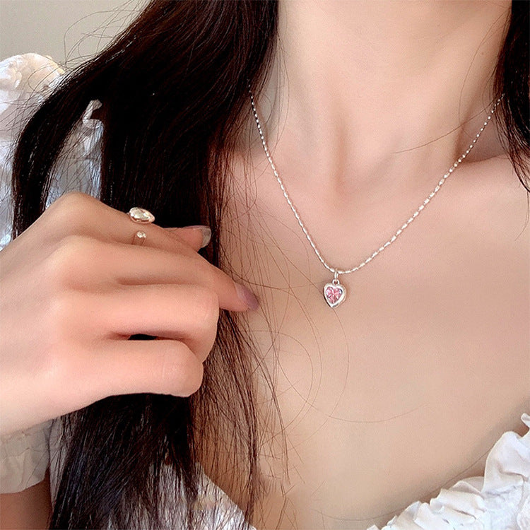 Minimalist Cubic Zirconia Heart Necklace
