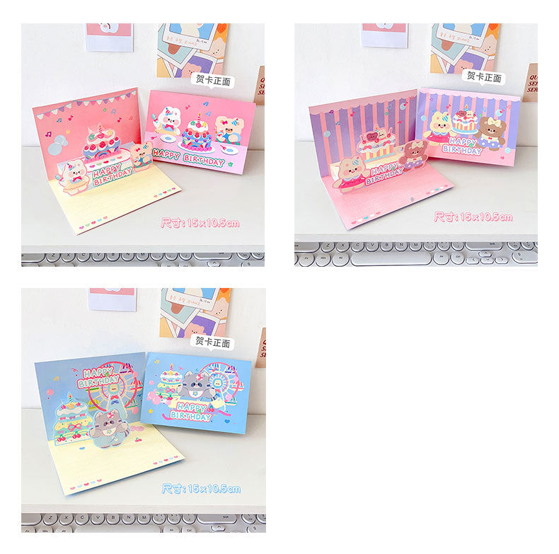Cute 3D Folded Greeting Birthday Card