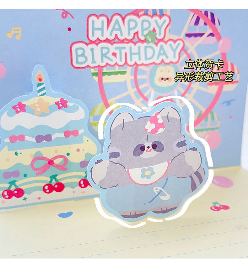 Cute 3D Folded Greeting Birthday Card