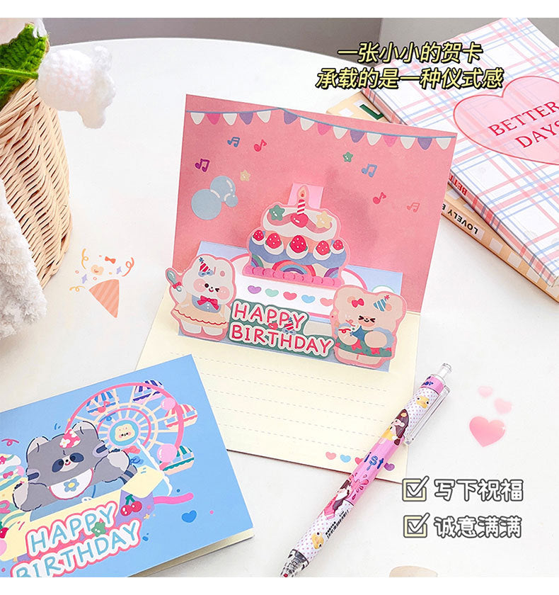 Cute 3D Folded Greeting Birthday Card