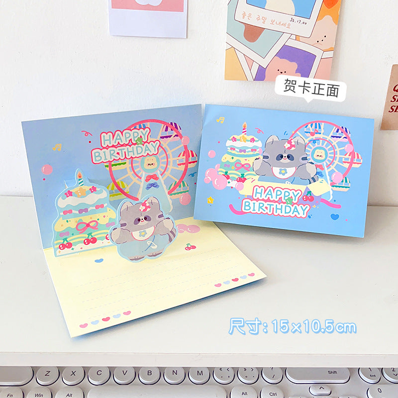 Cute 3D Folded Greeting Birthday Card