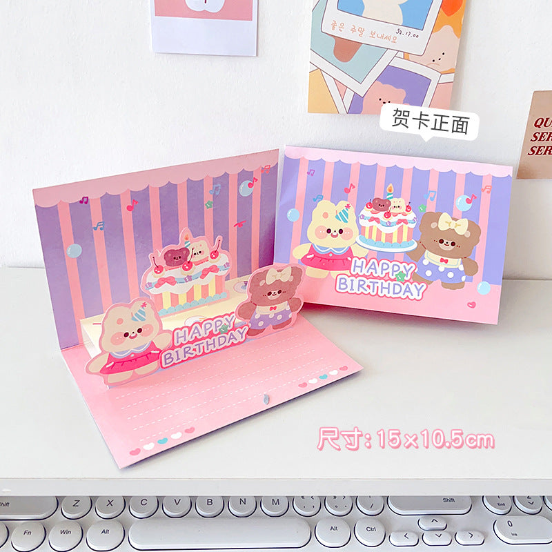 Cute 3D Folded Greeting Birthday Card