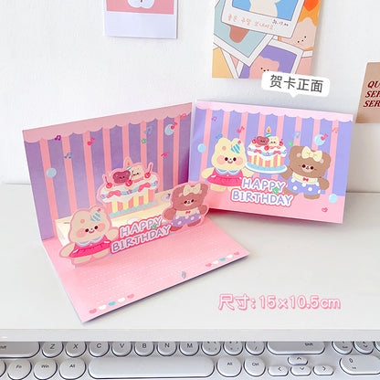 Cute 3D Folded Greeting Birthday Card