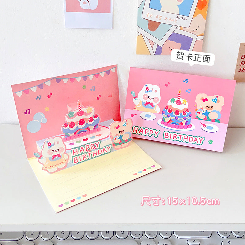 Cute 3D Folded Greeting Birthday Card