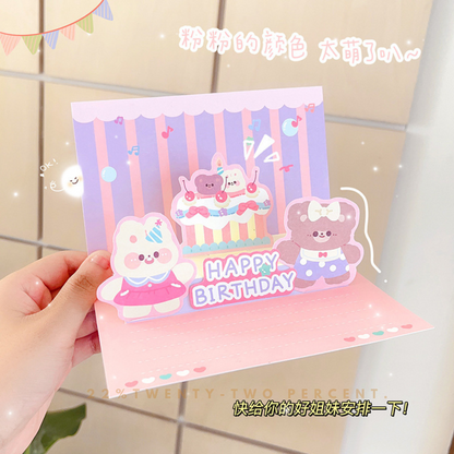 Cute 3D Folded Greeting Birthday Card