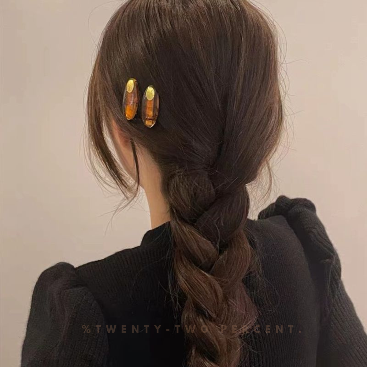 French Vintage Fringe Tortoiseshell Amber Hair Clip