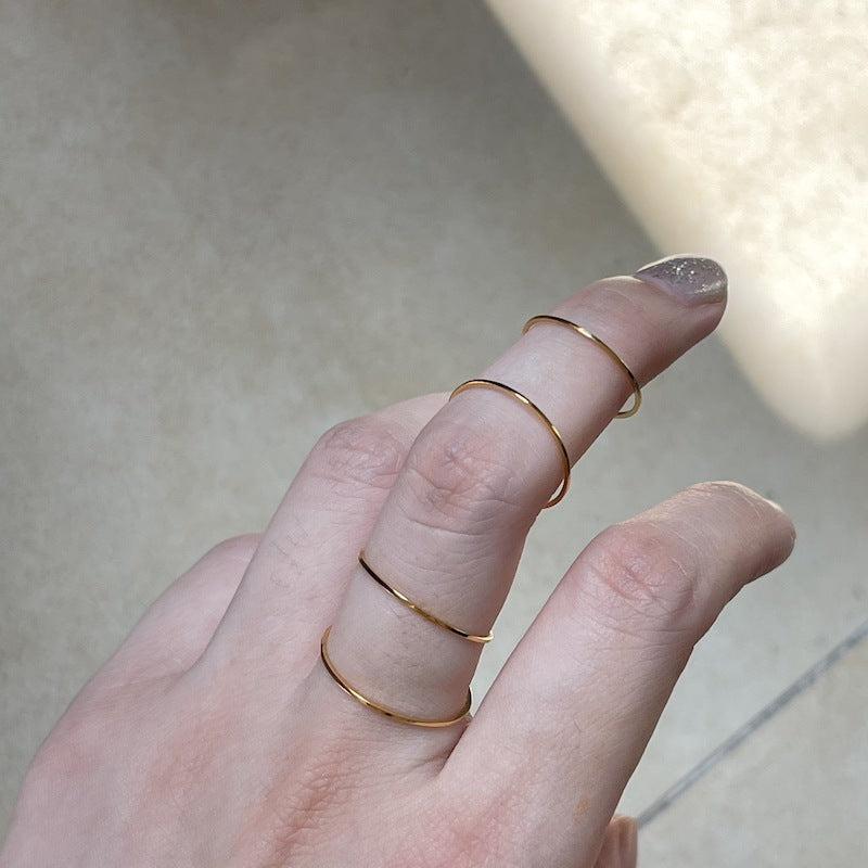 Ultra-Thin 0.5mm Curved 14K Versatile Plain Band Ring