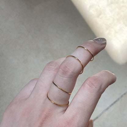Ultra-Thin 0.5mm Curved 14K Versatile Plain Band Ring