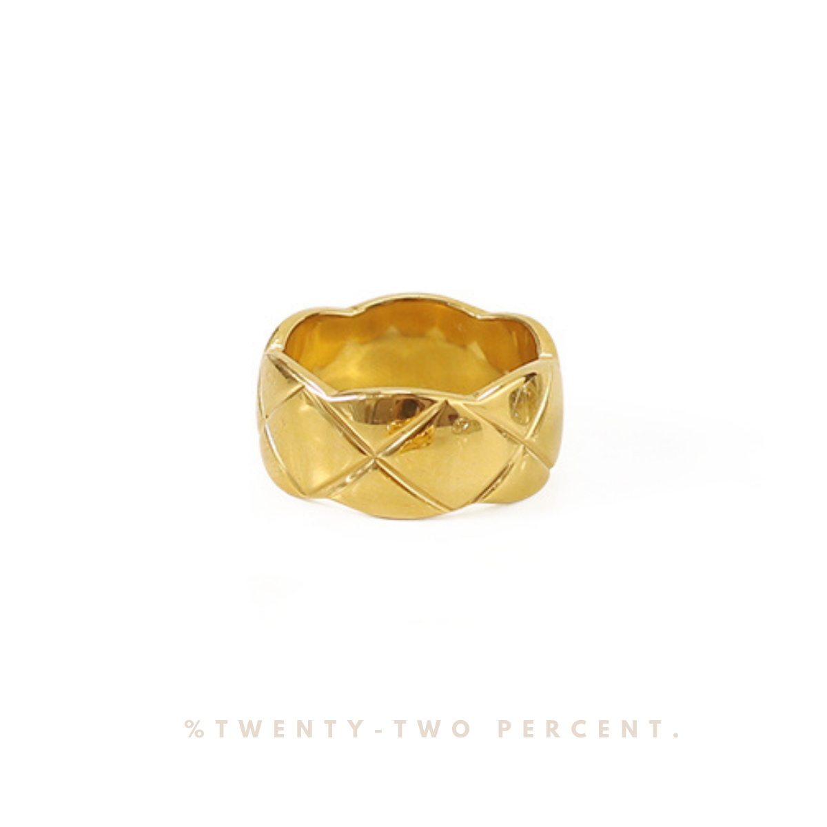 Quilted Style Pattern High-Color Gold Silver Ring