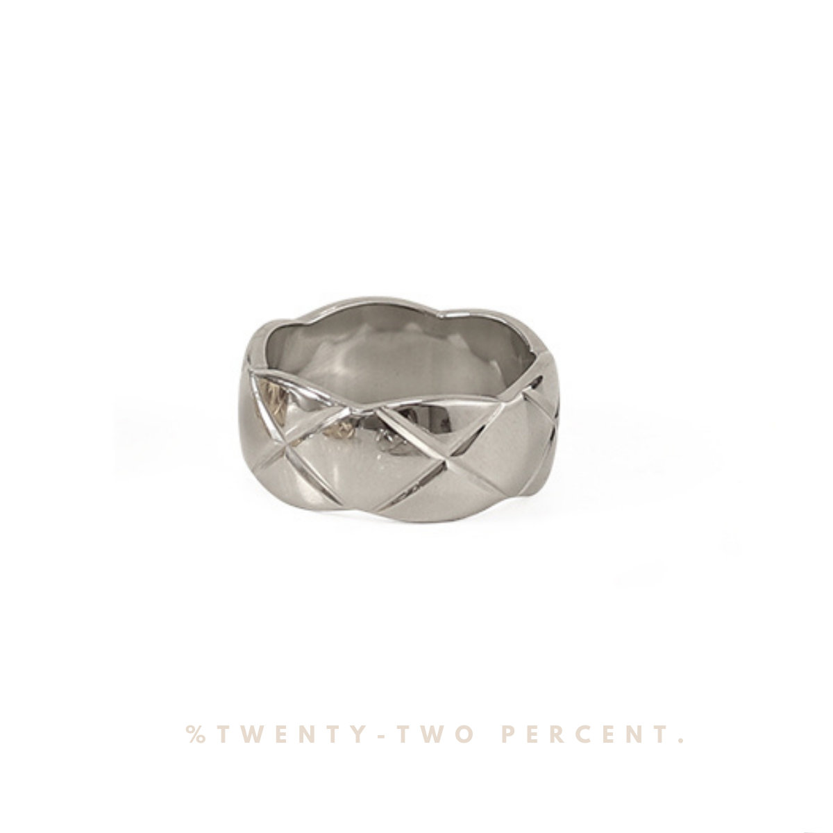 Quilted Style Pattern High-Color Gold Silver Ring