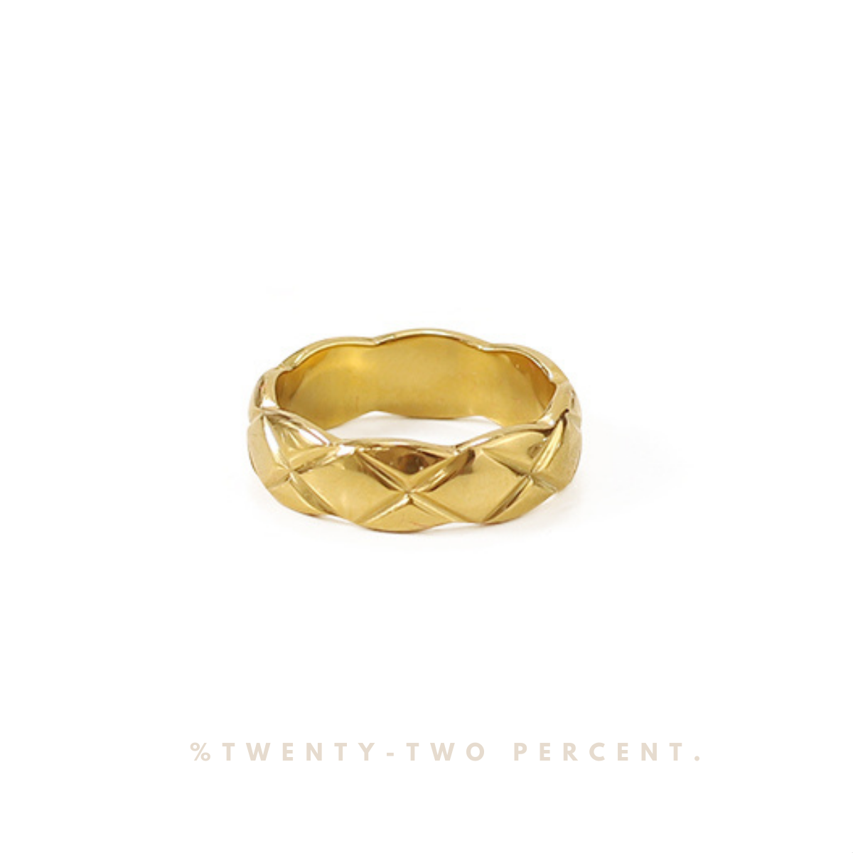 Quilted Style Pattern High-Color Gold Silver Ring