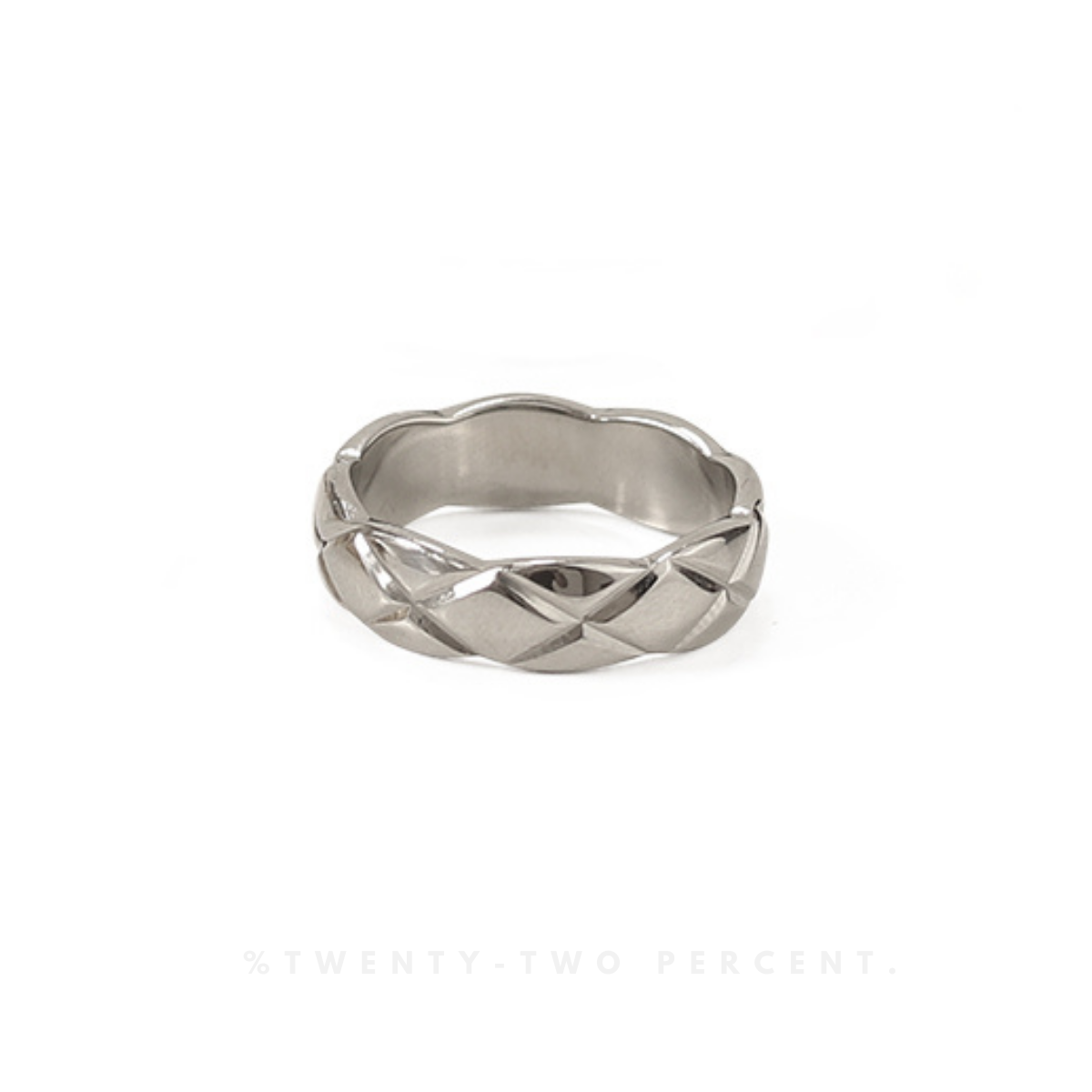 Quilted Style Pattern High-Color Gold Silver Ring