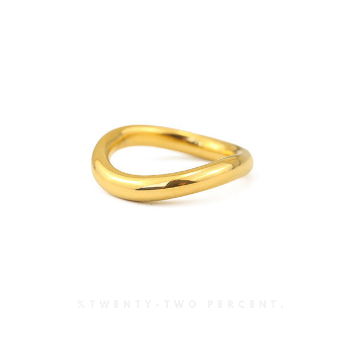 Wave-Shaped Minimalist Plated 18K Gold Ring