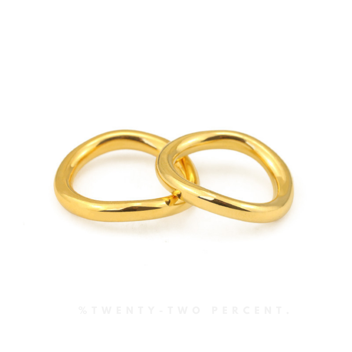 Wave-Shaped Minimalist Plated 18K Gold Ring
