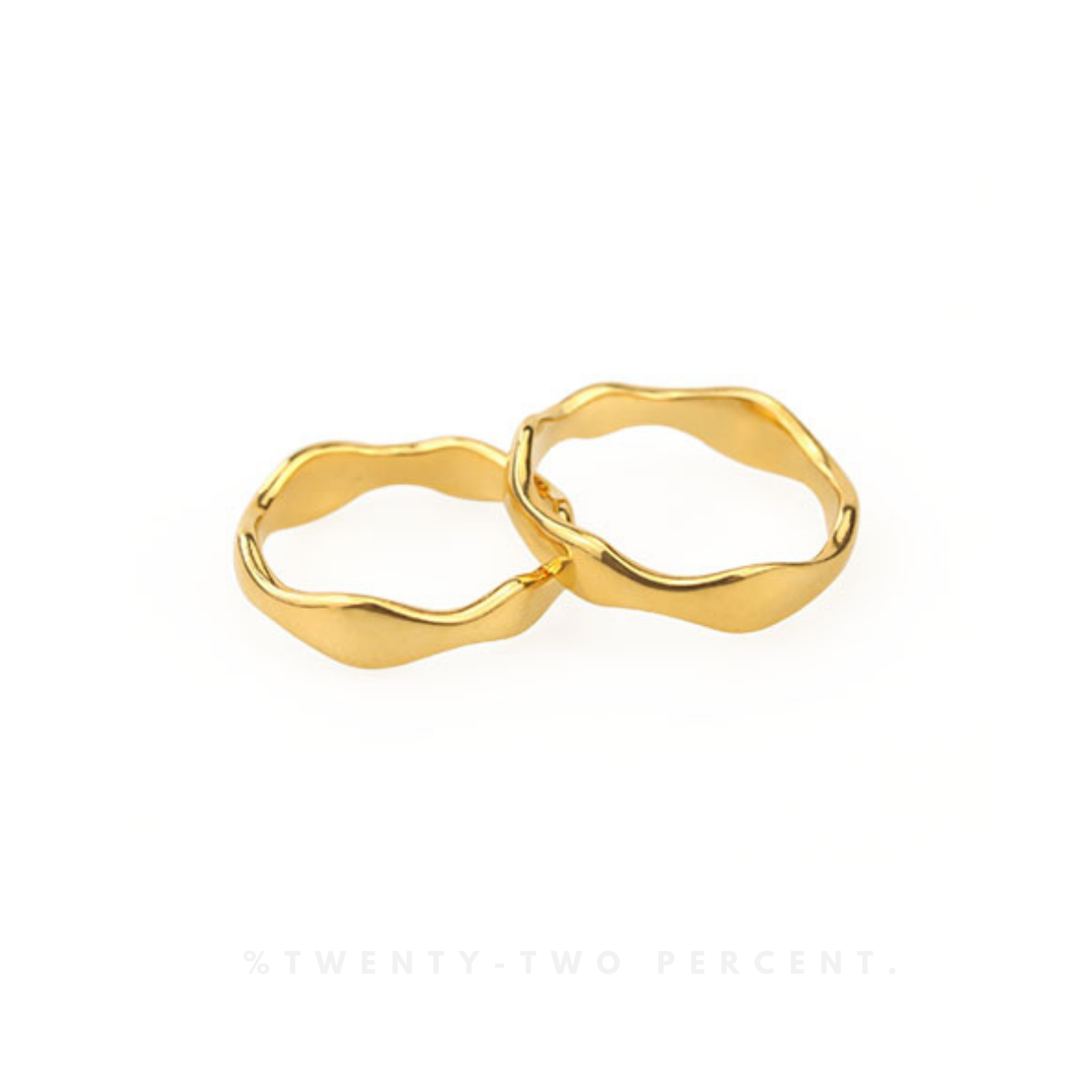 Wave-shaped Irregular Gold-plated Ring