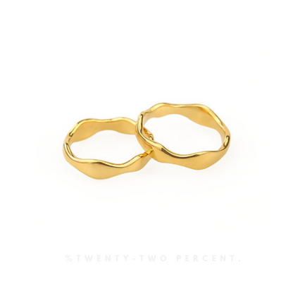 Wave-shaped Irregular Gold-plated Ring