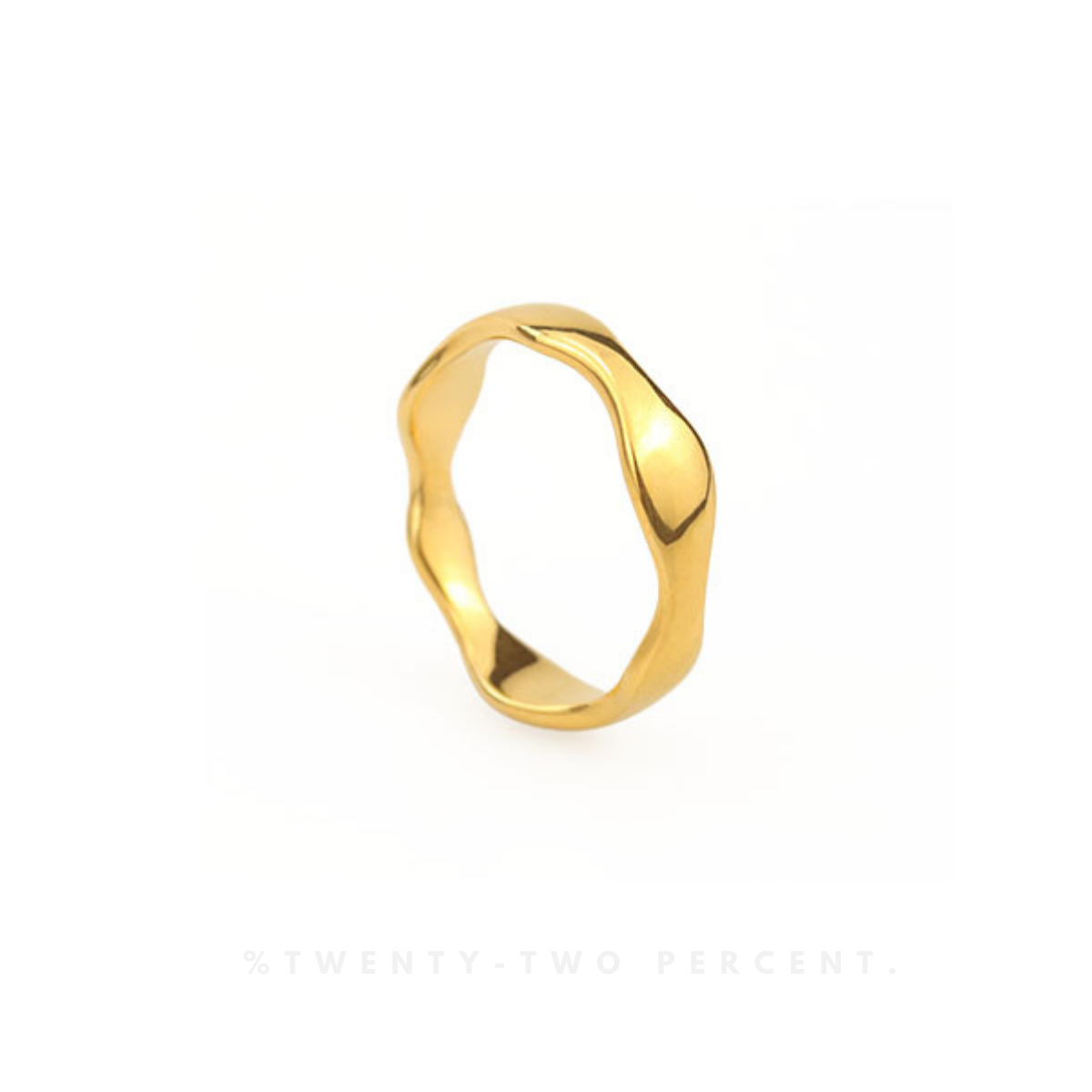 Wave-shaped Irregular Gold-plated Ring