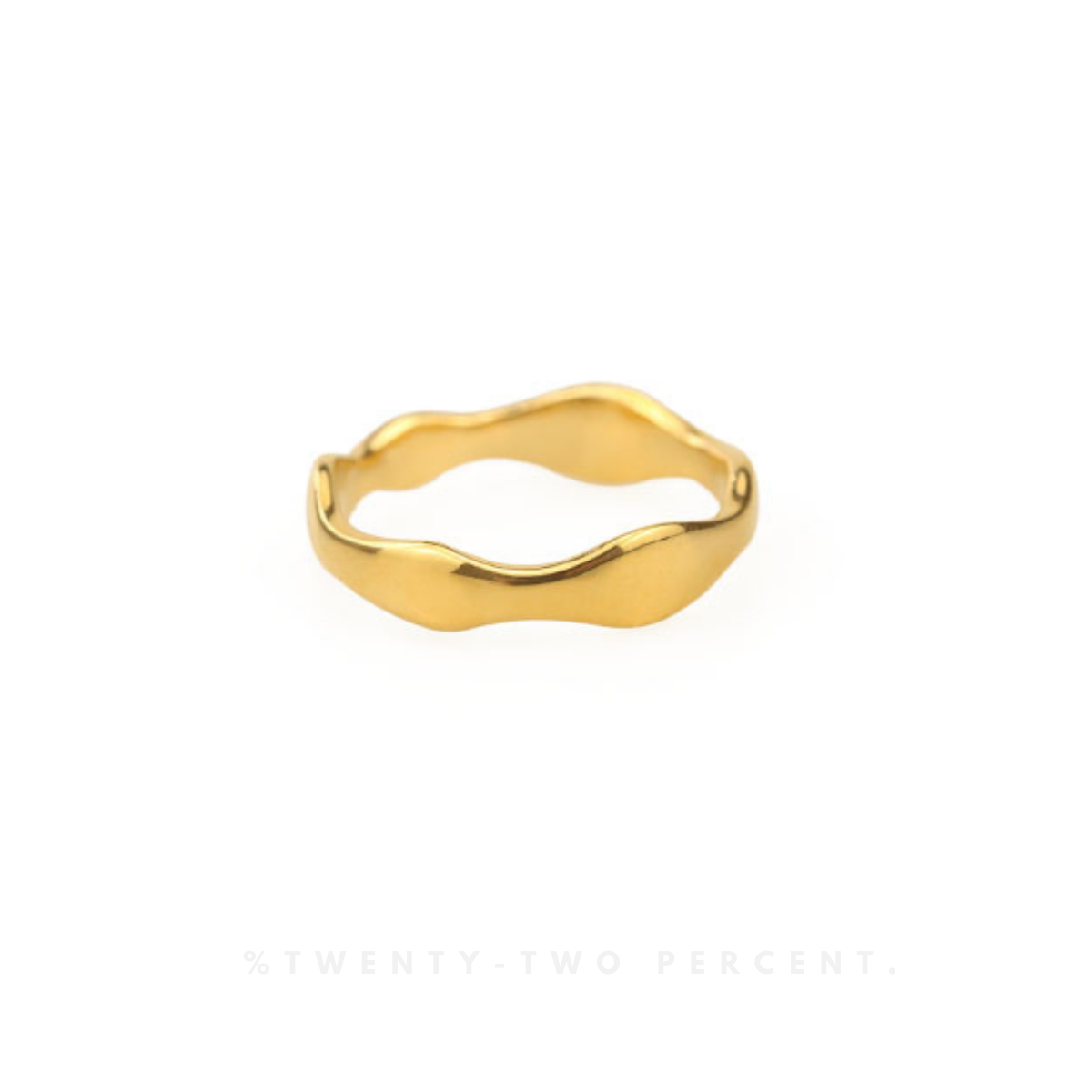 Wave-shaped Irregular Gold-plated Ring