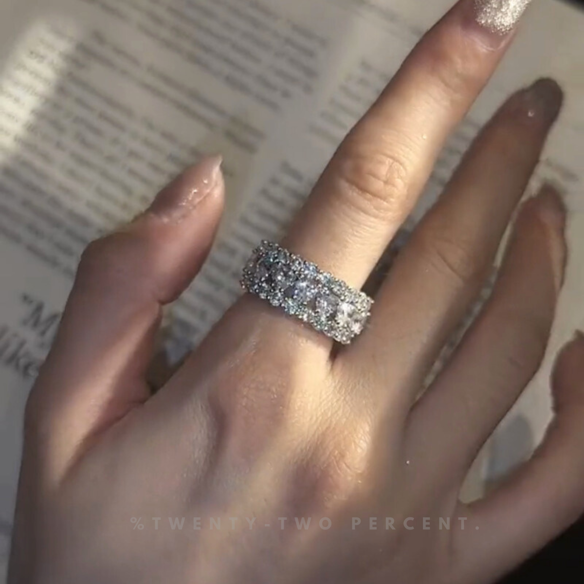 Sparkling Zircon Love Heart Open Ring
