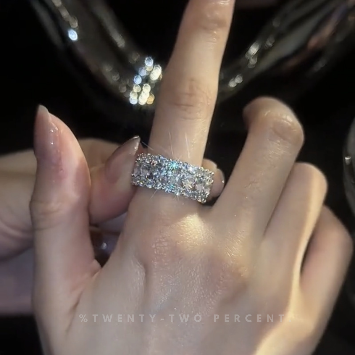 Sparkling Zircon Love Heart Open Ring