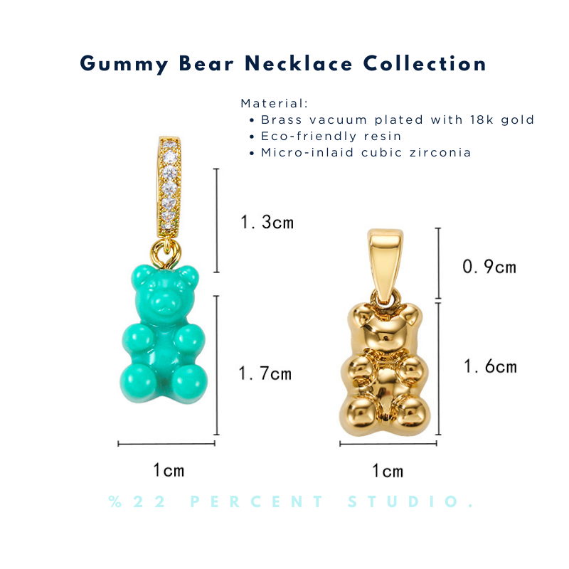 Rainbow Gummy Teddy Bear Versatile Necklace