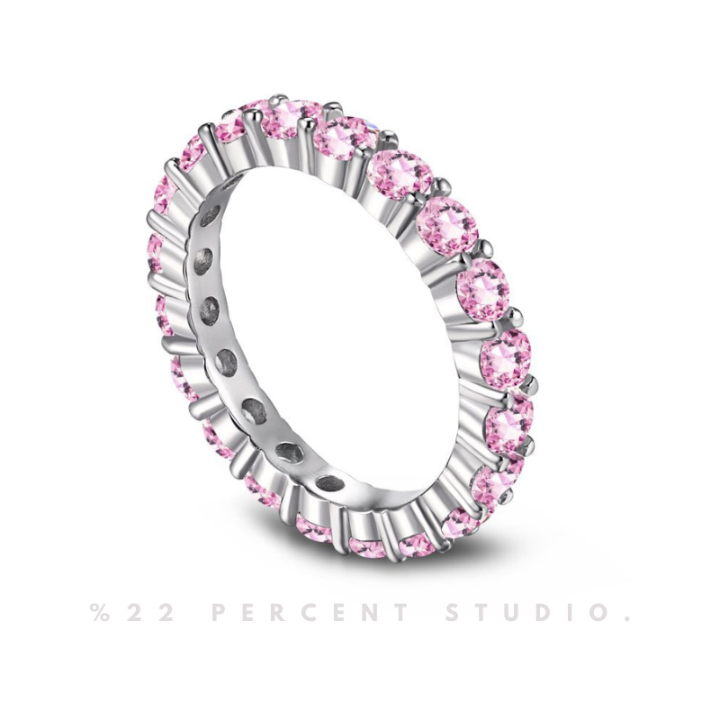 Crystal Sterling Silver Rhodium-Plated & Cubic Zirconia Ring