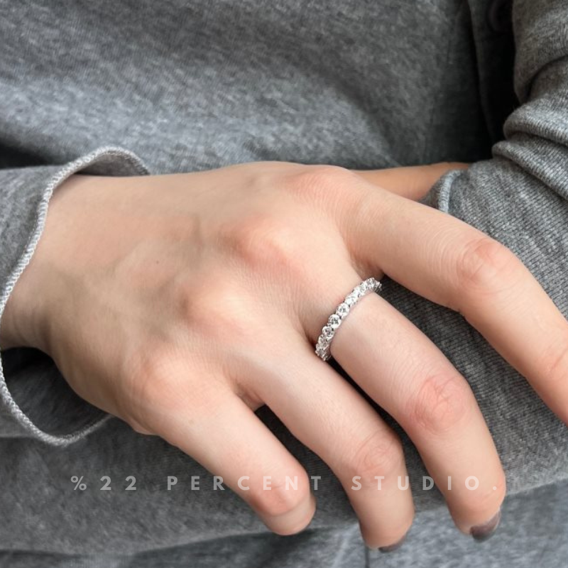 Crystal Sterling Silver Rhodium-Plated & Cubic Zirconia Ring