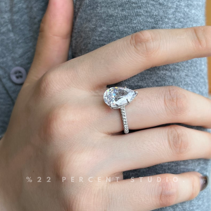 Crystal Sterling Silver Rhodium-Plated & Cubic Zirconia Ring