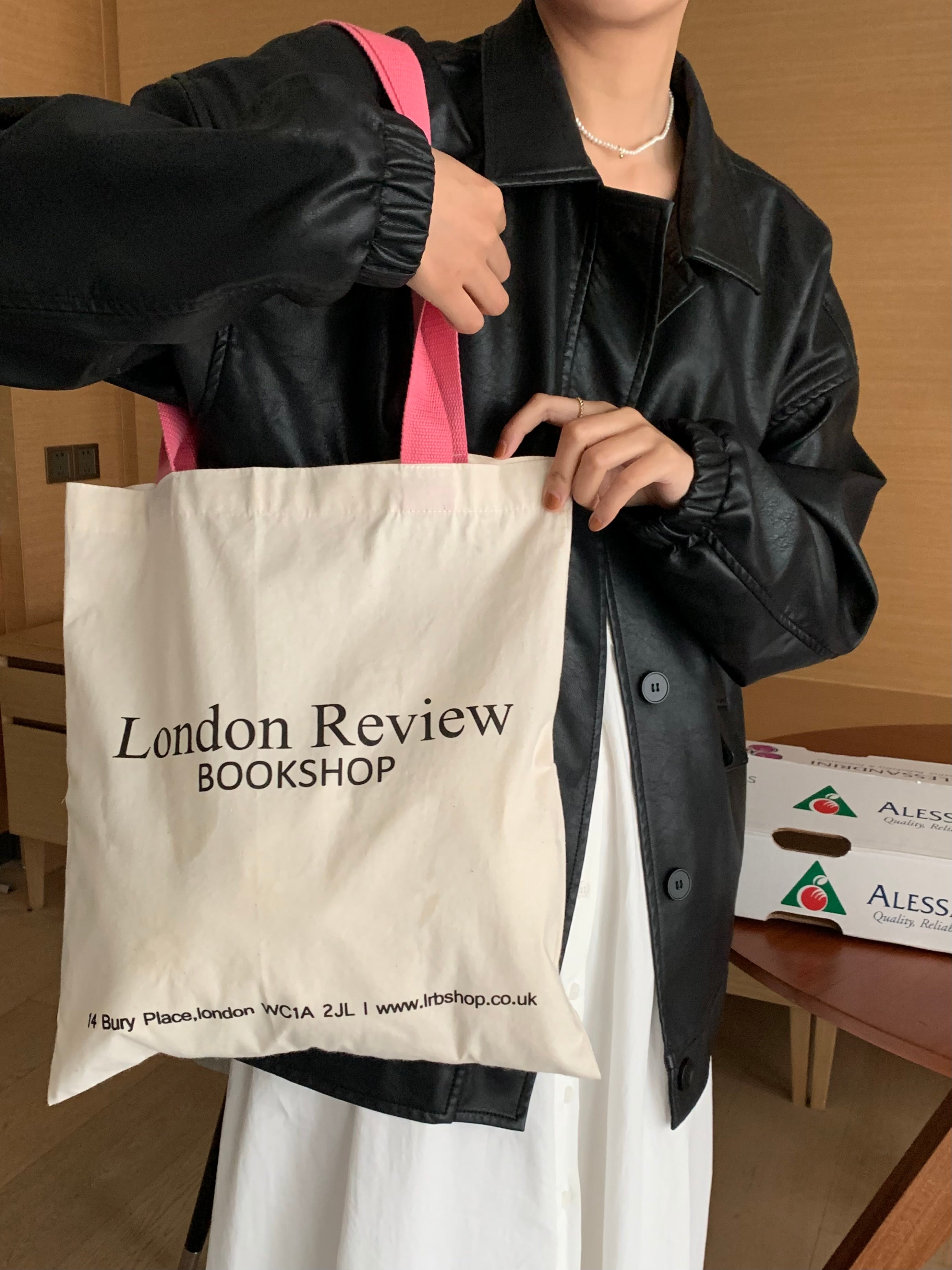 Peach Pink London Review Bookshop Canvas Bag