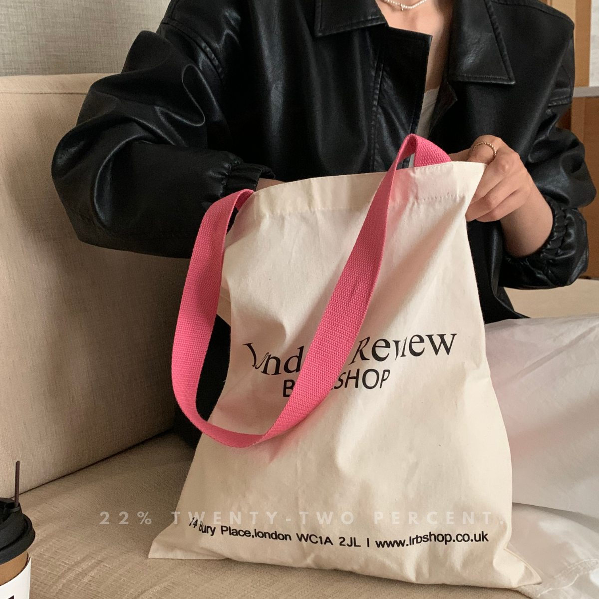 Peach Pink London Review Bookshop Canvas Bag