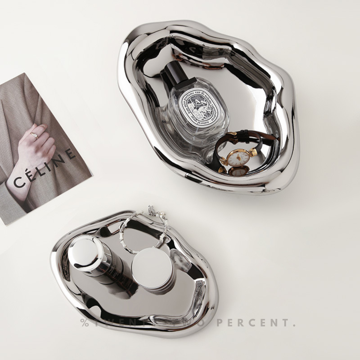 Nordic Style Jewelry Display Tray with Candle Holder