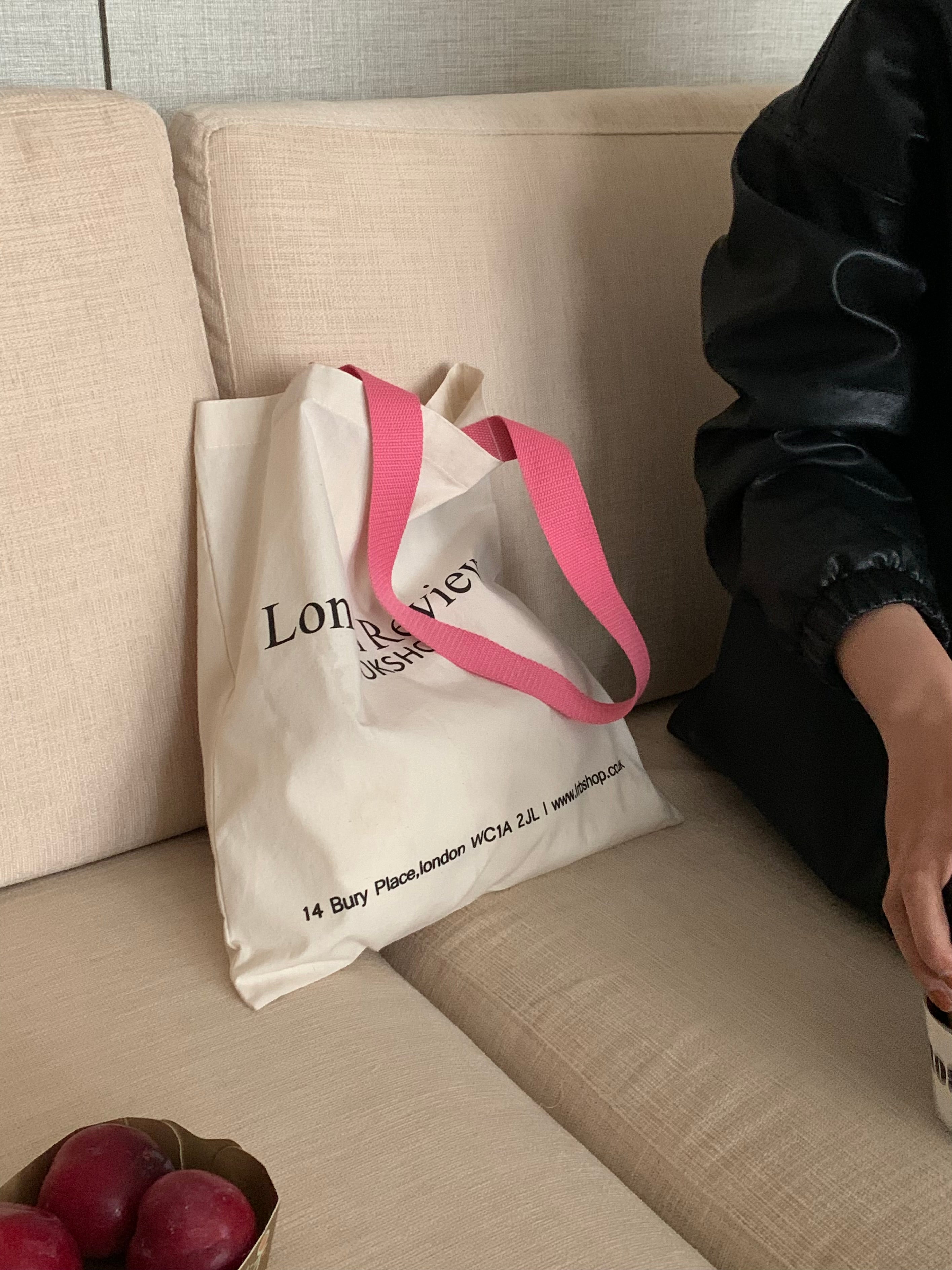 Peach Pink London Review Bookshop Canvas Bag