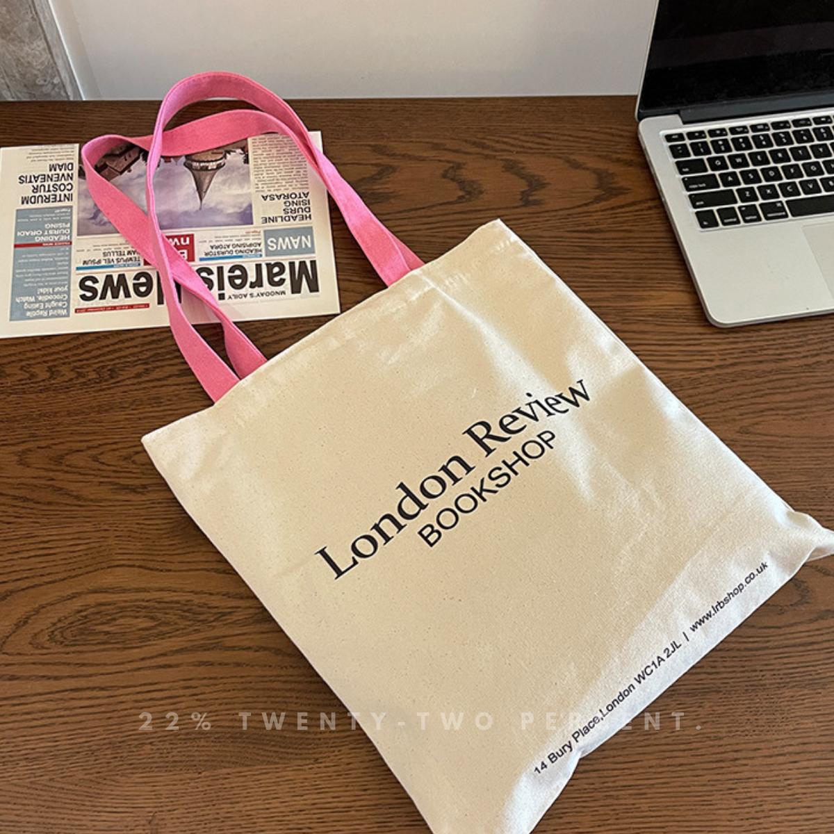 Peach Pink London Review Bookshop Canvas Bag