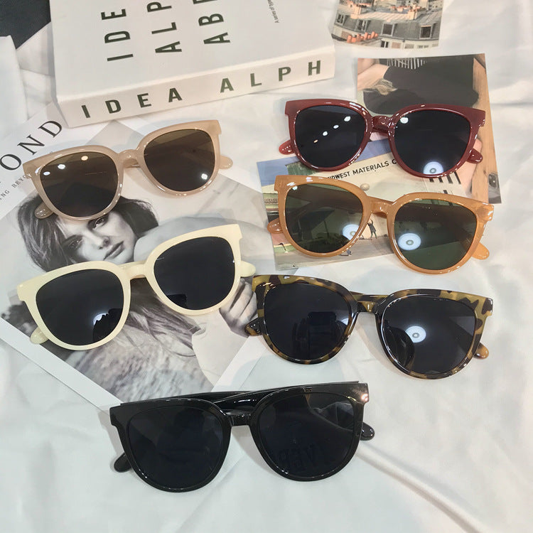 Korean Round Sunglasses Milk Tea Jelly Color  Sunglasses