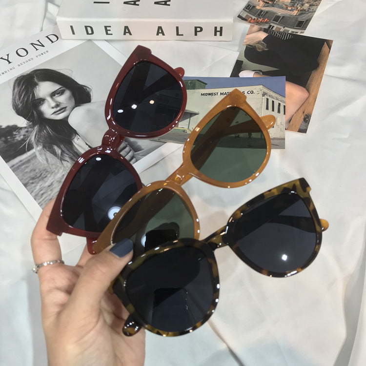 Korean Round Sunglasses Milk Tea Jelly Color  Sunglasses