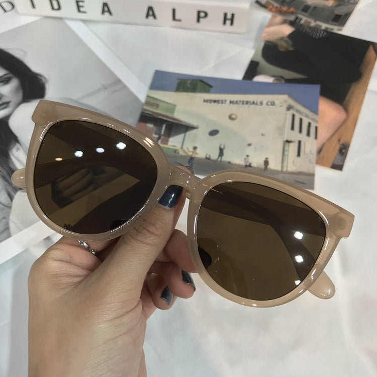 Korean Round Sunglasses Milk Tea Jelly Color  Sunglasses